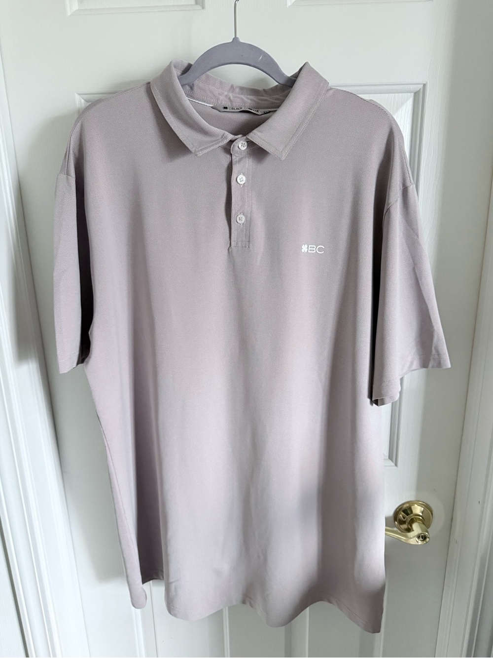 Black Clover EUC Men's Polo Golf Shirt in Light Grey Live Lucky